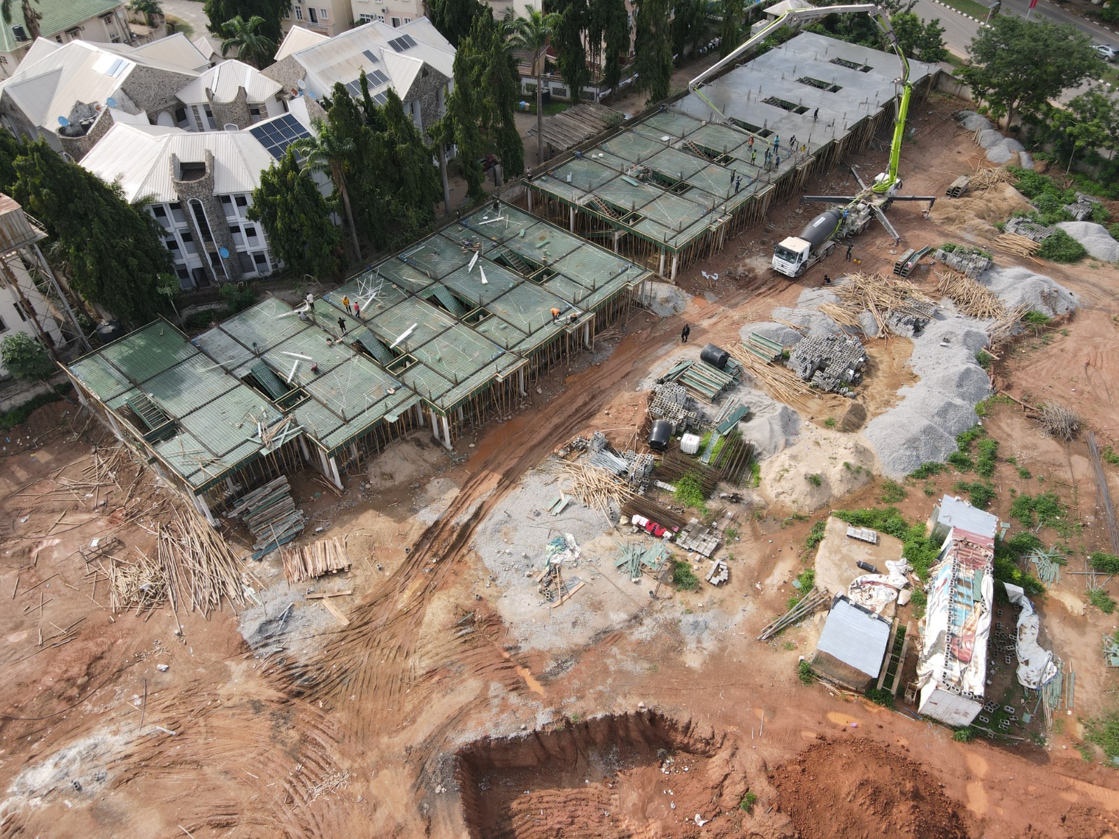 RMC work on Terraces at Maitama Abuja — aerial view